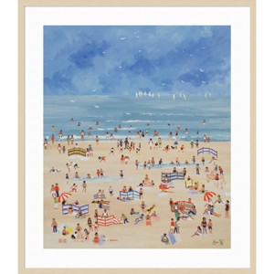 Amanti Art 36"x41" Beach by Judy Joel Wood Framed Wall Art Print Brown - : Coastal Scene, Giclee Printed, Fir Wood Frame - 1 of 4