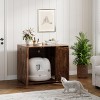 Fulvari Large Cat Litter Box Enclosure, Hidden Litter Box Funiture with Charging Station & Scratching Pad, Wood Indoor Cat Cabinet Side Table - 2 of 4
