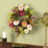 Nearly Natural 24" Peony Wreath - image 2 of 2