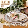 Earthtrends 200 Pc Thanksgiving Plastic Dinnerware Set – Serves 40 with Gold Silverware, 10" Dinner Plates & 8" Dessert Plates in Pomegranate - 3 of 4