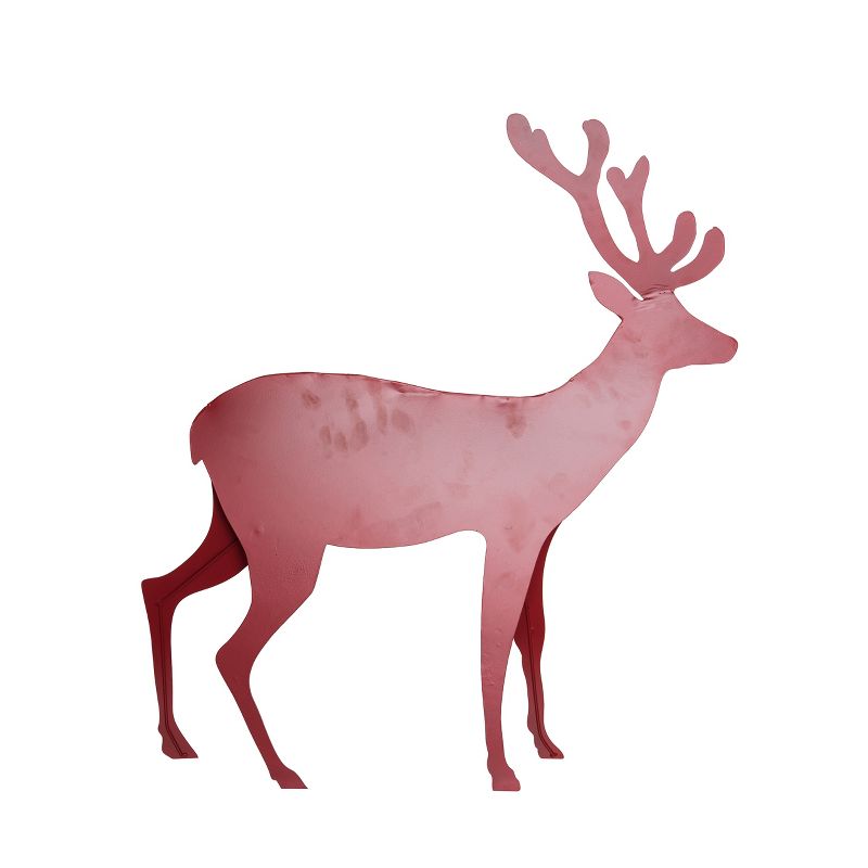 Transpac Metal 28 in. Red Christmas Standing Reindeer Decor, 3 of 4