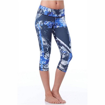 Women's ANALOG GEOMETRIC PRINT WIDE WAISTBAND CAPRI LEGGINGS - VIMMIA