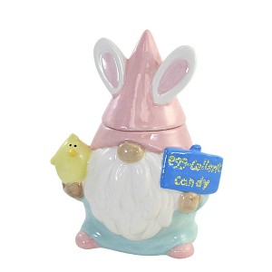 Tabletop Gnome Mini Candy Jar  -  One Candy Jar Inches -  Easter Rabbit Bunny  -   -  Dolomite  - - 1 of 3