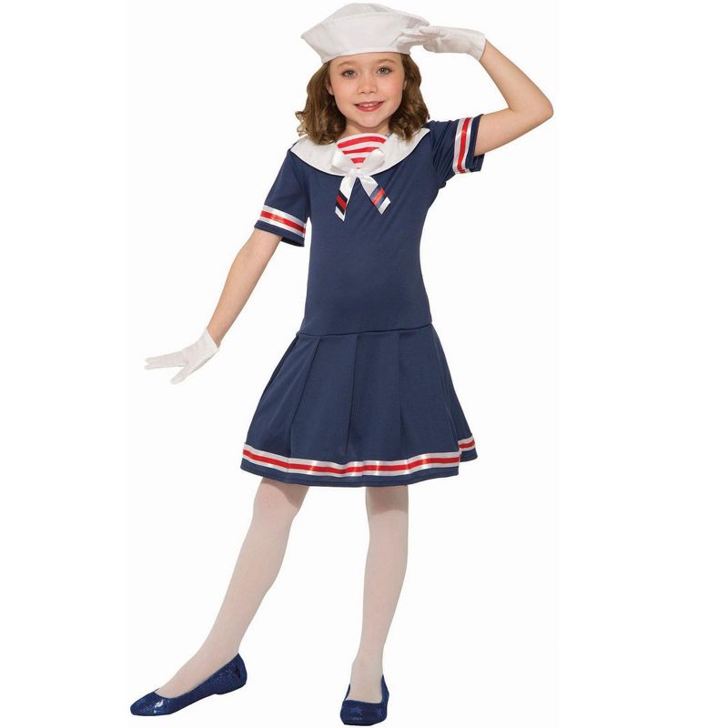 Forum Novelties Girls Sailor Halloween Costume, 1 of 3