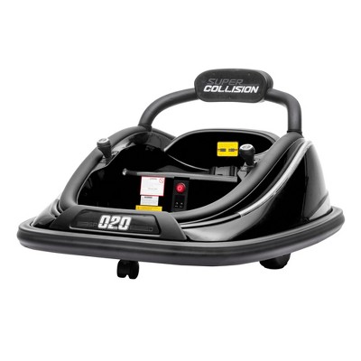 Black 12V Kids Electric Bumper Car with LED Lights
