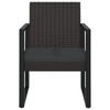 vidaXL Patio Armchair with Cushion Black Poly Rattan - 3 of 4