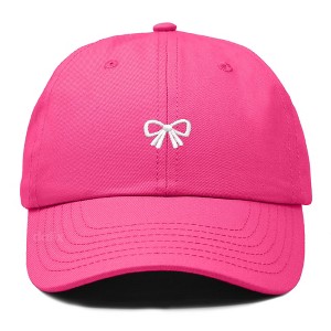 Dalix Bow Embroidered Coquette Cotton Summer Cute Outdoor Baseball Cap Dad Hat Womens - 1 of 4