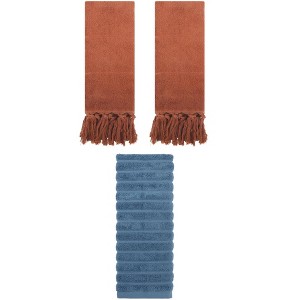 REGALWOVEN 3 Packs Solid Absorbent Soft Cotton Hand Towels 14" x 30" - 1 of 4