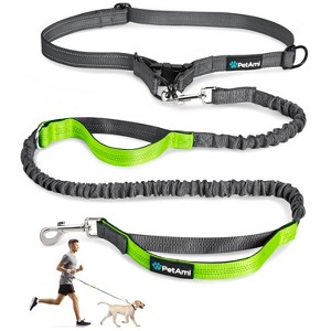 PetAmi Heavy Duty Hands-Free Waist Leash for Dog Walking Jogging Hiking, Bungee Belt with Padded Dual Handle for All Size Pet up to 150 lbs - 1 of 4