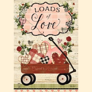 Briarwood Lane Garden Flag 12x18 For Outdoor Loads of Love Wagon Valentine's Day For Valentine's Heart Garden Flag Flags For Outside - 1 of 4