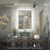 Keonjinn Smart LED Bathroom Vanity Wall Mirror, 3 Color Temperatures Dimmable, Frontlit & Backlit, Dimmable, Acrylic Edge, Anti Fog, Radar Sensor - 2 of 4