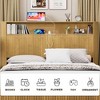 QingMoon Fluted Full XL Bed Frame, Walnut Wood Platform Bed Frame with Storage Headboard and Charging Station, Noise Free Slats - 3 of 4