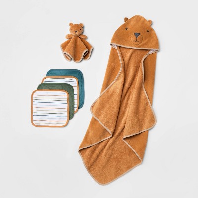 Baby 6pk Bear Bath Towel - Cloud Island&#8482; Brown_0