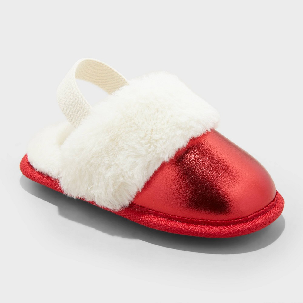 Toddler Lila Metallic Scuff Slippers - Cat & Jack™ Red 7T-8T