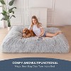MAXYOYO Giant Bean Bag Bed - Long Faux Fur Bean Bag Turn into Bed, Grey - 4 of 4