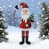 Cheerful Santa Claus Holding a Christmas Tree and Waving – Durable Iron Holiday Decor Figure for Home, Office or Party Display - 4 of 4