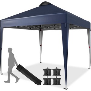 10x10 Pop Up Camping Tent,  Pop Up Canopy Tent, Tarp Beach Tent w/ 4 Sandbags, Waterproof Sun Shelter Gazebo for Party, Camping, Commercial Events - 1 of 4