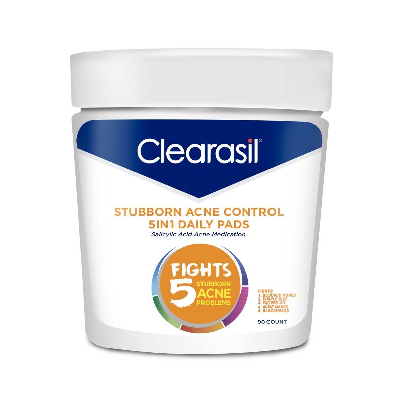 Clearasil Stubborn Acne Control 5in1 Daily Pads - 90ct, 1 of 9