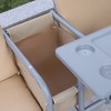 2-Person Outdoor Porch Swing Chair with Adjustable Canopy, Pivot Storage Table & Cup Holders - 4 of 4
