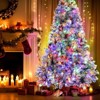 SUGIFT 7.5ft Pre-Lit Snow Flocked Artificial Christmas Tree W/1500 Branch Tips and 550 Remote-Controlled Warm-White & Multicolored Lights - 2 of 4