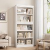 71" Farmhouse Bookcase w/Display Rack & Fluted Design, 5 Tier Tall Bookshelf with Wooden Base, Wood Bookshelf Vintage Book Shelf for Office Library - 3 of 4