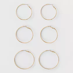 Hoop Earring Set 3ct - A New Day™