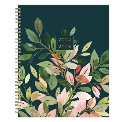 Yao Cheng for Blue Sky 2024-25 Weekly/Monthly Planner 11"x8.5" Wirebound Foliage Green: Agenda, Calendar, Adult Stationery