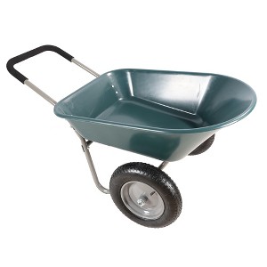 JANSNO 15-Inch Garden Wheelbarrow with Dual Pneumatic Wheels for Lawn and Outdoor Tasks - 1 of 4