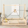 JUJABU Full Tent-shaped Floor Bed with Guardrails, Slats and Door - 4 of 4