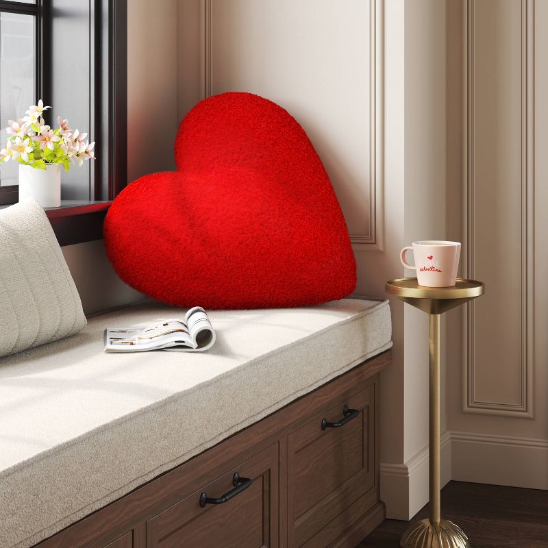 Oversized Teddy Boucle Heart Throw Pillow - Threshold™, 3 of 12