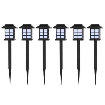 Nature Spring Outdoor Solar LED Garden Lights – Black, 6 Pieces