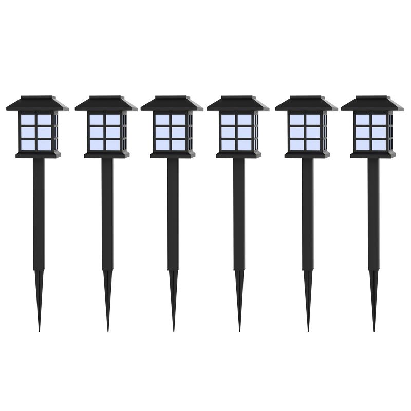 Nature Spring Outdoor Solar LED Garden Lights – Black, 6 Pieces, 1 of 4