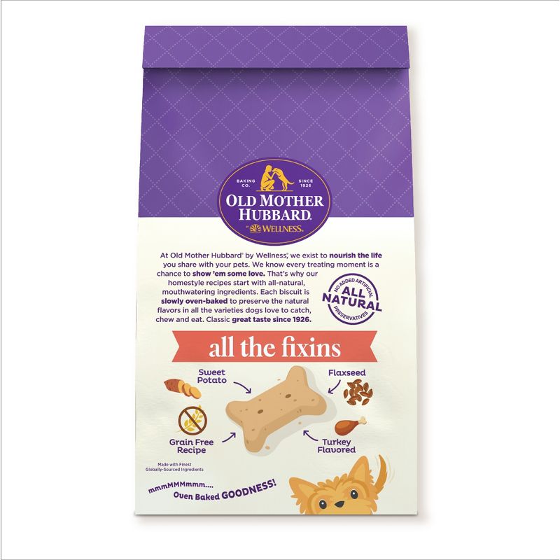 Old Mother Hubbard by Wellness Grain Free  All The Fixins&#39; Biscuits Mini oven Oven Baked with Turkey and Sweet Potato Dog Treats &#8211; 16oz, 3 of 8
