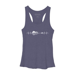 Women's Design By Humans Nature Guitar Heart Beat By Maryedenoa Racerback Tank Top - 1 of 2