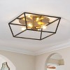 Modern 4-Light Black Gold Flush Mount Ceiling Light  For Living Room - 2 of 4