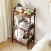 Small Bookshelf 3 Tier Bookcase,Metal and Wood Industrial Bookshelf with Edge Protection - 2 of 4
