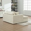 Racxily 56.3" Wide Sofa Bed, Chenille Linen Fabric, Sturdy Metal Legs, Suitable For Living Rooms, Bedrooms, and Apartments, Beige - 3 of 4