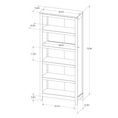 threshold carson 5 shelf bookcase with doors