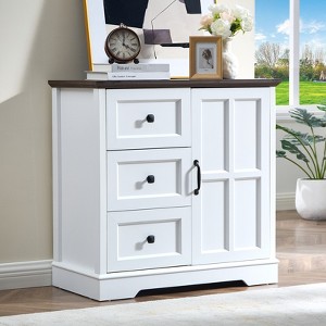 Farmhouse 3 - Drawers Dresser Organizer, Rustic Tall Chest of Drawers for Bedroom - 1 of 4