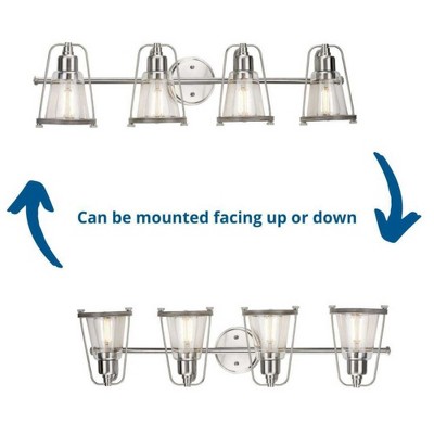 Conway 4-Light Brushed Nickel Farmhouse Bath Vanity Light
