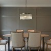 ALOADECOR Modern Glam Glass Drum Chandelier Contemporary Hanging Light For Living Room Entryway Bedroom - 2 of 4