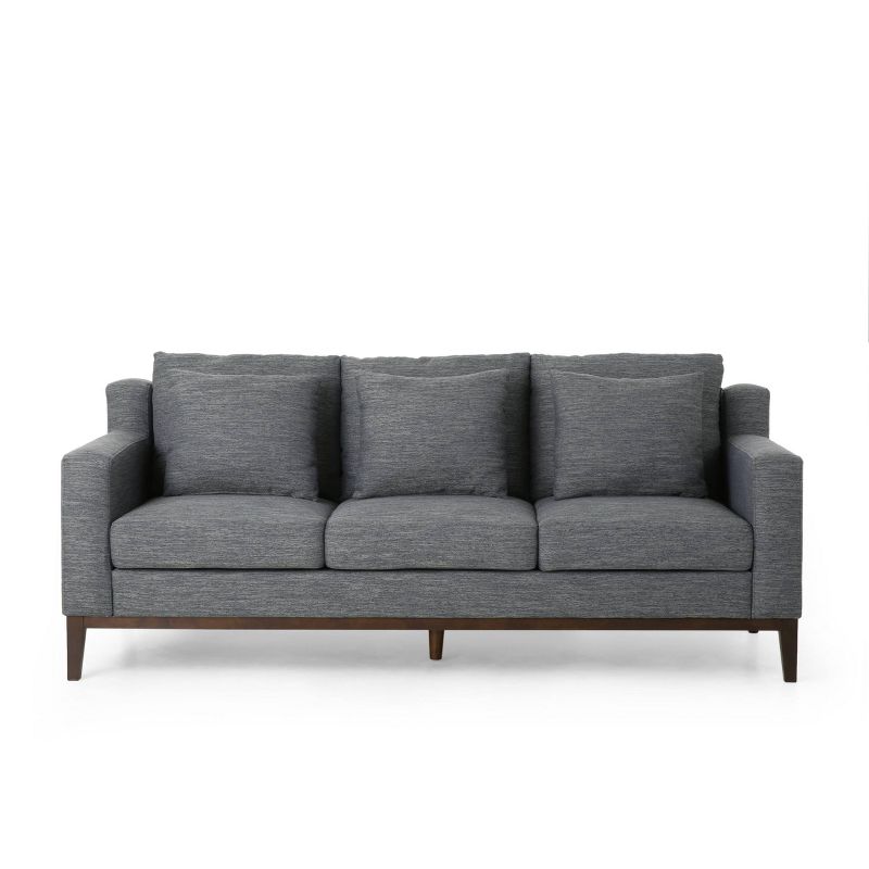Elliston Contemporary Fabric 3 Seater Sofa with Accent Pillows - Christopher Knight Home, 4 of 15
