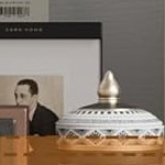 white cabinet body + swedish oak color drawer front panel