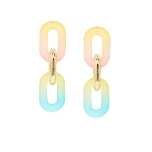 SOHI Women's Gold Ombre Chainlink Drop Earrings - 1 of 3
