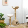 PawHut Cat Tree for Indoor Cats, 41" Cat Tower with Wooden Cat Scratching Posts, Cat Condo, Cat Beds & Toy Balls, Cream White - 2 of 4