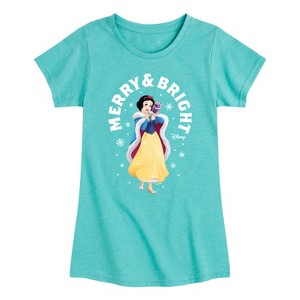 Girls' - Disney - Merry And Bright Snow White Fitted Short Sleeve Graphic T-Shirt - 1 of 4