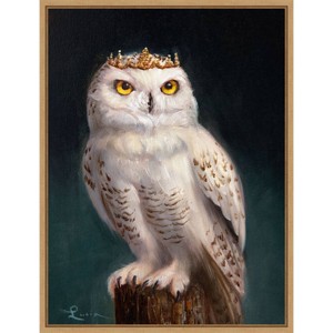 Amanti Art 23"x30" Owl King II by Lucia Heffernan Framed Canvas Wall Art - 1 of 4