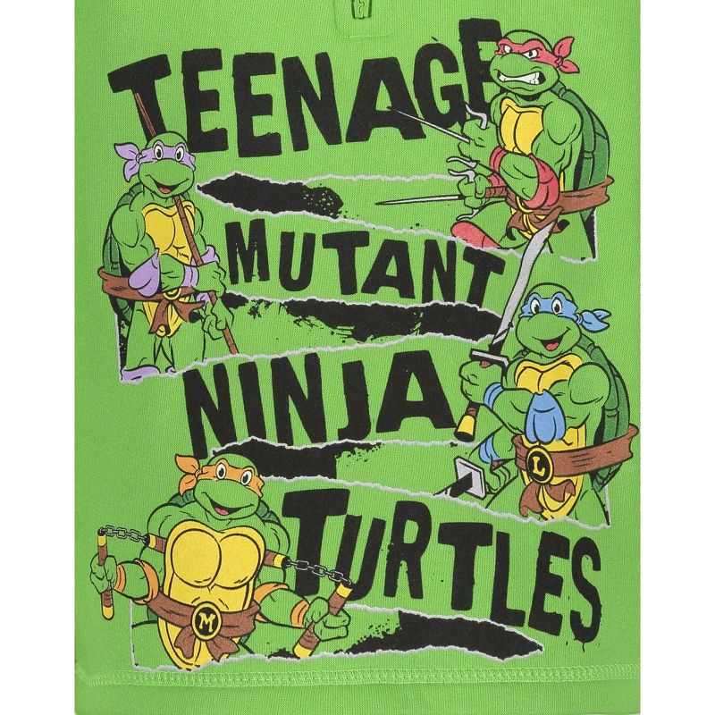 Teenage Mutant Ninja Turtles TMNT Ninja Turtles Little Boys Half-Zip Fleece Pullover Hoodie Green , 4 of 8