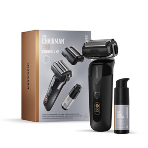 Manscaped The Chairman Pro Essentials Kit, Electric Foil Face Shaver and SkinSafe Stubble Trimmer with Soothing Aftershave Serum - 1 of 4