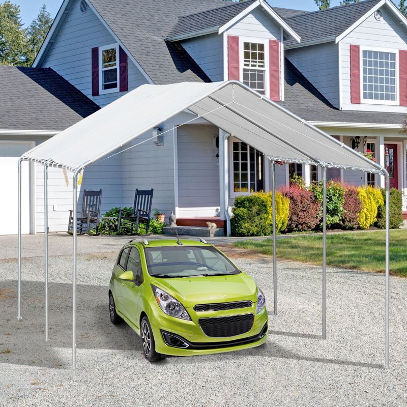 Outsunny 10'x20' Carport Heavy Duty Galvanized Car Canopy with Included Anchor Kit, 3 Reinforced Steel Cables, 3 of 11
